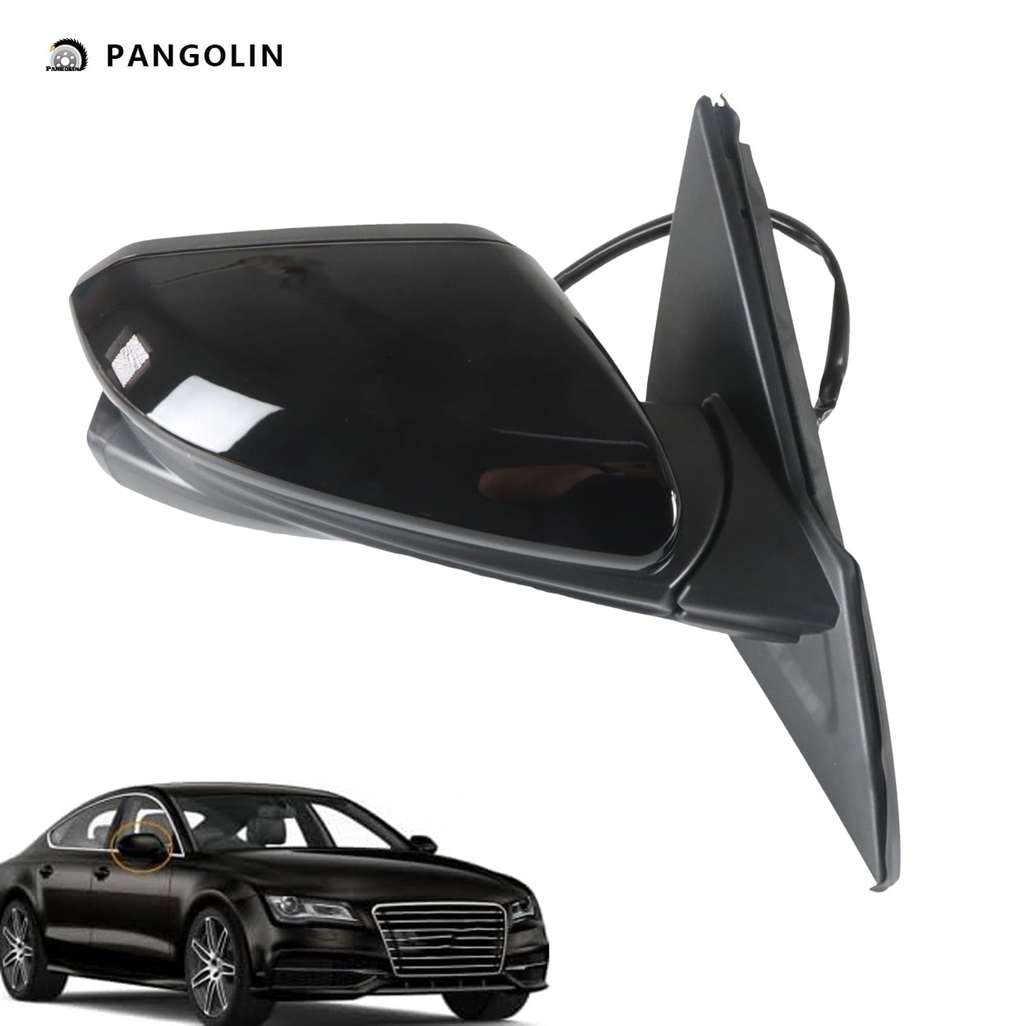 PANGOLIN Right Passenger Side View Mirrors HO1321284 Fits for 2016-2021 Honda Civic Power Fold Heated 11 Pins Passenger Side Mirror with Camera Assembly, Black