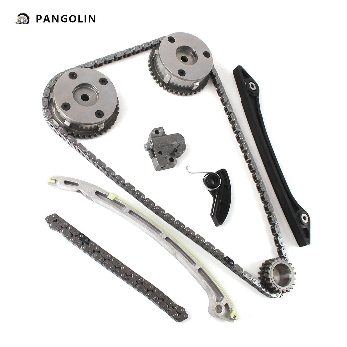 PANGOLIN Timing Chain Kit 2 VVT & Oil Pump Chain CJ5E6C525AD CJ5E6C524AD Fits for 11-18 Land Rover Range Rover, Evoque, Freelander, Discovery 2.0L Replace OE CJ5E6K255AB CJ5E6K297AB