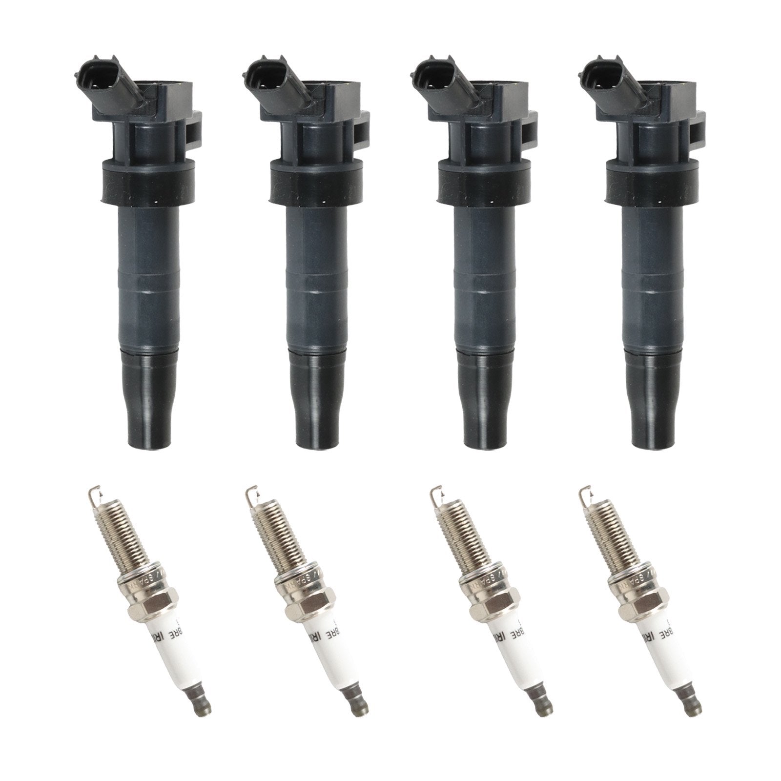 POLARPRA 4pcs Ignition Coils+ 4pcs Iridium Spark Plug for 2013-2015 Hyundai Santa UF647+92422