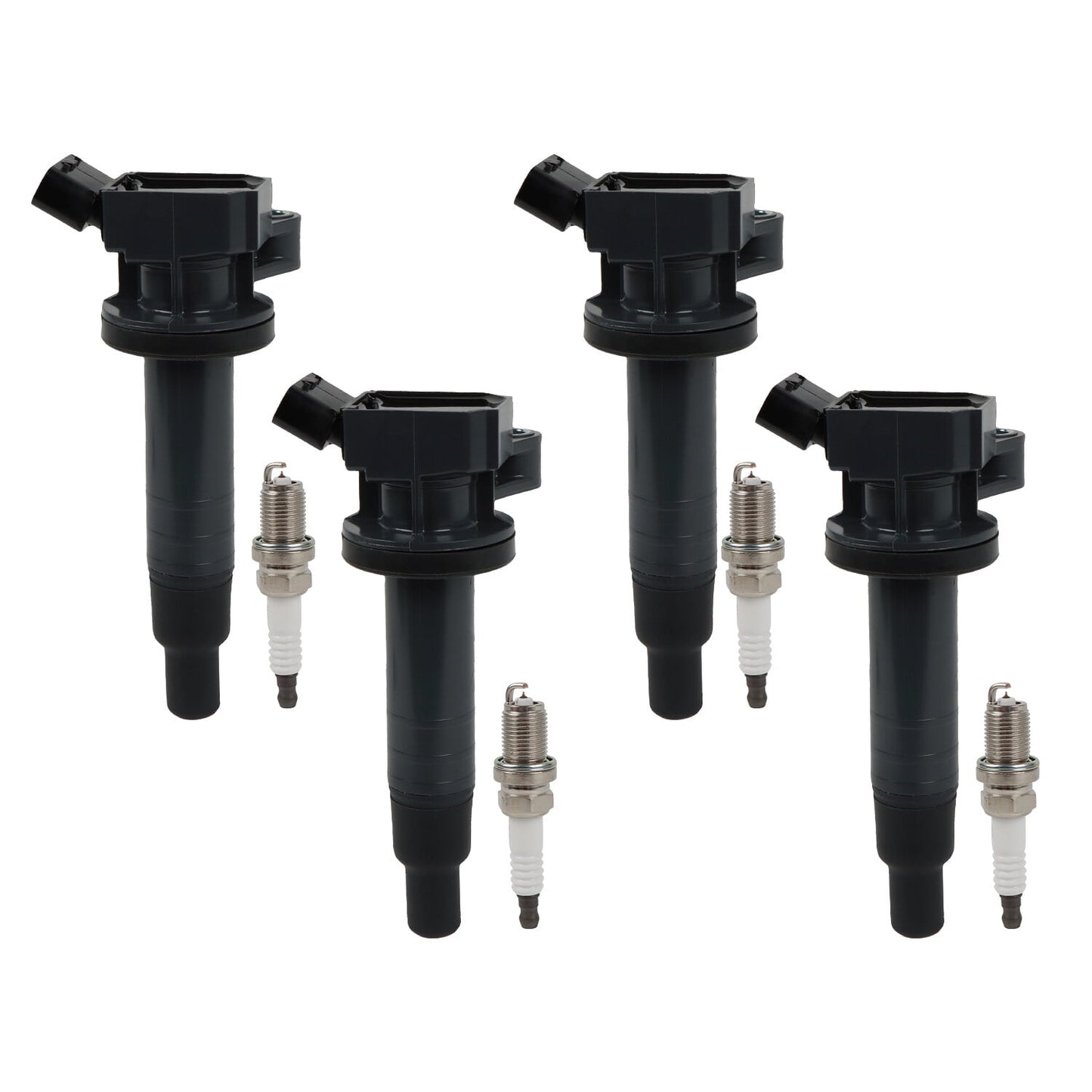 POLARPRA 4pcs Ignition Coils + 4pcs Iridium Spark Plugs For 2000-2008 Toyota Corolla Matrix Celica UF247