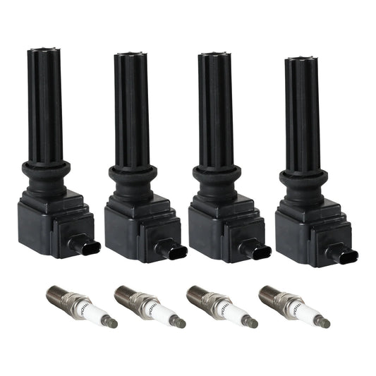 POLARPRA 4pcs Ignition Coils + 4pcs Iridium Spark Plugs For Ford Fusion Focus Explorer Lincoln UF670