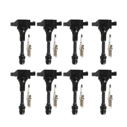 POLARPRA UF551 8 pcs ignition coils with 8 pcs iridium Spark Plugs for Nissan for Infiniti Titan Pathfinder Armada NV2500 NV3500 QX56 2007-2016 4.0L 5.6L V8 UF551+4469