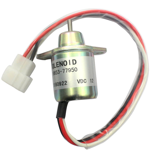 SINOCMP Fuel Shut Off Solenoid 119653-77950 119285-77950 SA-4562-T SA-5213-12 Fits for Yanmar 2TNV56 2TNV70, John Deere X495 X595 X744 X748, Cummins MX100 MX110 Excavator Stop Solenoid Valve