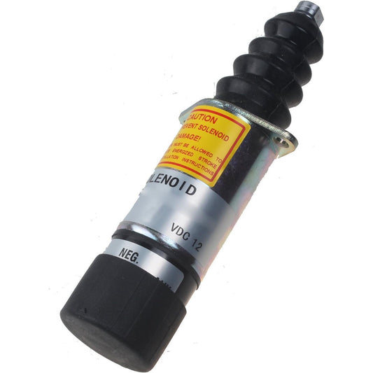 SINOCMP Fuel Shut Off Solenoid 1502-12D6U2B2S2A 307-2546-00 Fits for Woodward Diesel Engines, Excavator Diesel Engine Parts Accessories Excavator Stop Solenoid Valve Replace Part
