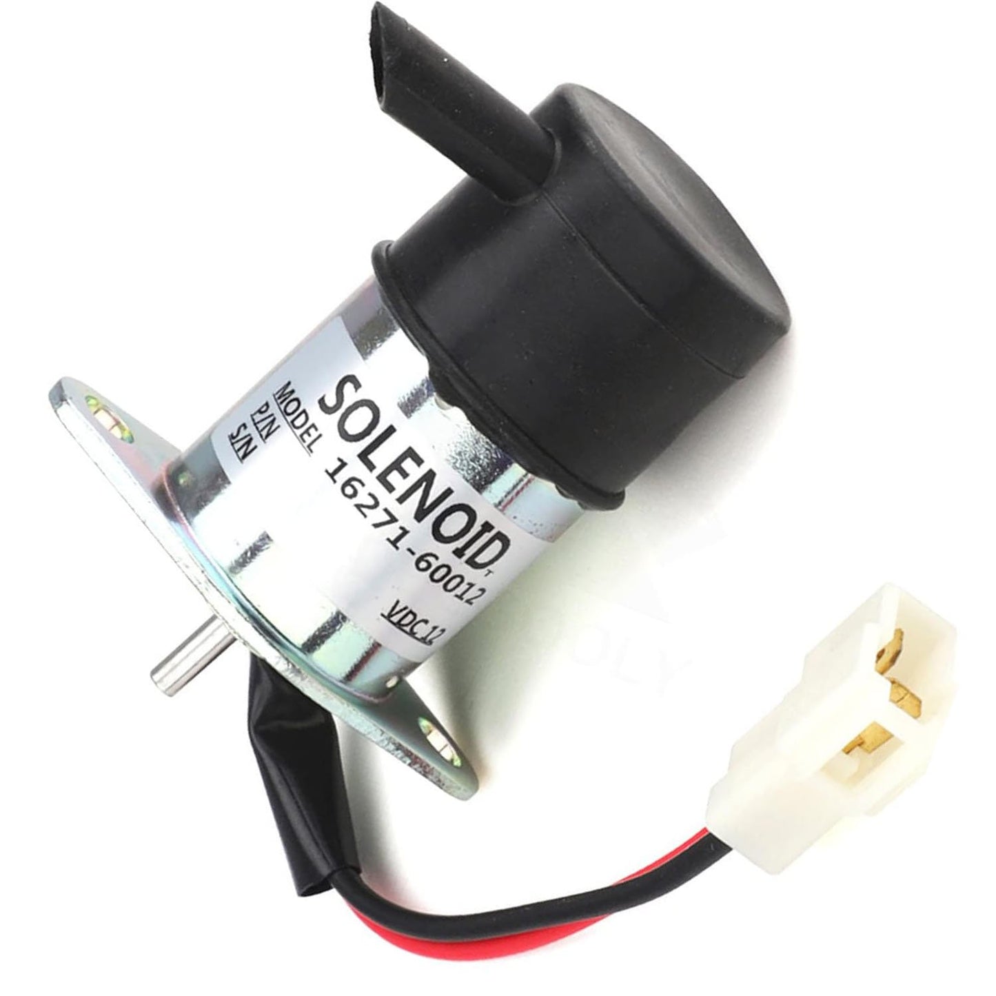 SINOCMP Fuel Shut Off Solenoid 1627160012 16271-60010 052600-4151 Fits for Kubota D1105 D1005 V1505, Kubota Excavator BX2200D, BX23D KX41-2 Engine Parts Accessories Excavator Stop Solenoid Valve