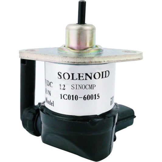 SINOCMP Fuel Shut Off Solenoid 1C010-60014 1C010-60015 Fits for Kubota Engine V3300 V3600 V3800, Kubota Tractor M6800 M8200 M8540 Engine Parts Accessories Excavator Stop Solenoid Valve Replace Part