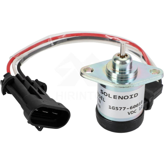 SINOCMP Fuel Shut Off Solenoid 1G577-60010 1G577-60011 Fits for Kubota V3300 V3800, Bobcat A300 A770 S220 S250 S300 S330 Engine Parts Accessories Excavator Stop Solenoid Valve Replace Part