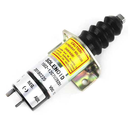 SINOCMP Fuel Shut Off Solenoid 366-07197, SA-3405T, 1502-12C6U1B2S1A for Listerpeter LPW LPWS LPWT Woodward, Excavator Engine SA-3405T SA-2944-T Diesel Engine Parts Excavator Stop Solenoid Valve