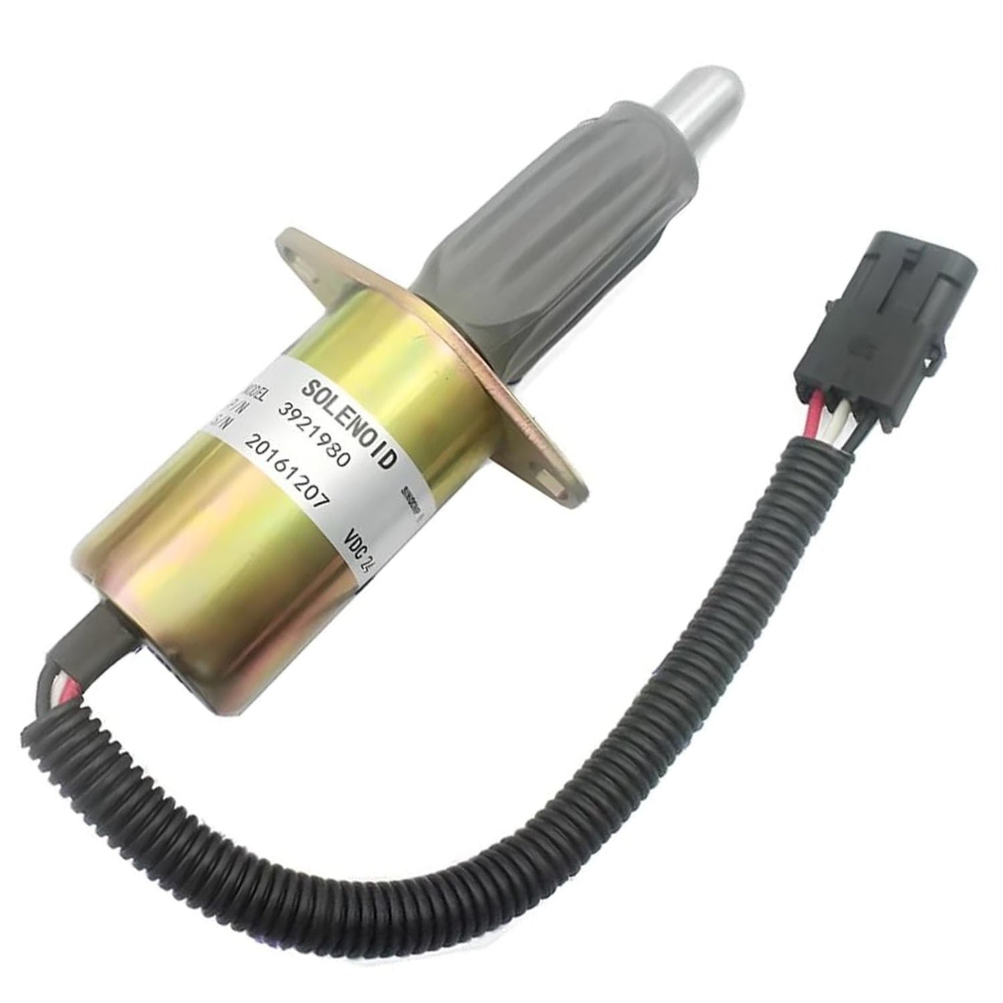 SINOCMP Fuel Shut Off Solenoid 3921980 3918601 J921980 Fits for Cummins 6CT 6CTA CM2150 CM2250 CM2180 CM554 Engine Parts Accessories Excavator Stop Solenoid Valve Replace Part