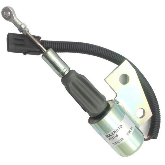 SINOCMP Fuel Shut Off Solenoid 3991168 SA-4941-24 3964628 Fits for Cummins 4BT, Hyundai Excavator R130 R130-5, Case IH 1150H MX100 MX120 MX150 Engine Parts Excavator Stop Solenoid Valve