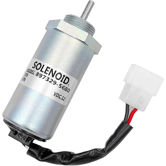 SINOCMP Fuel Shut Off Solenoid 897329-5680 897329-5688 Fits for Isuzu 3LD1 3LD2 4LE1 3LB1 4LB1, Volvo Penta 872825 873754 Engine Parts Accessories Excavator Stop Solenoid Valve Replace Part