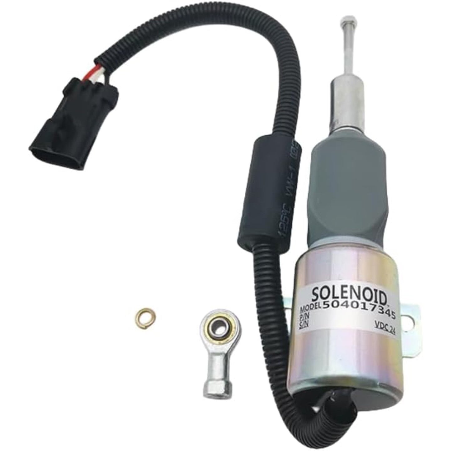 SINOCMP Fuel Shut Off Solenoid ES1751E-24V 1223.3524.06 1751ES-24ETCC3B1S1 1751ES-24E7UC3B1S1 Fits for E215 Engine Parts Accessories Excavator Stop Solenoid Valve Replace Part