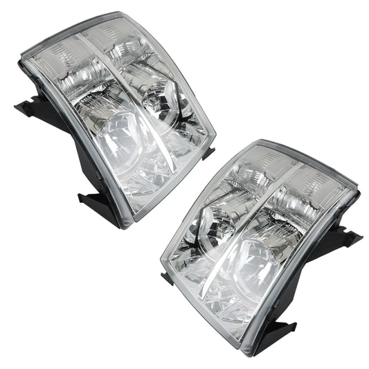 POLARPRA 2pcs Headlight Assembl For 2007 - 2013 Chevy Silverado 1500 25962804, 25962805, 22853028 Clear+white