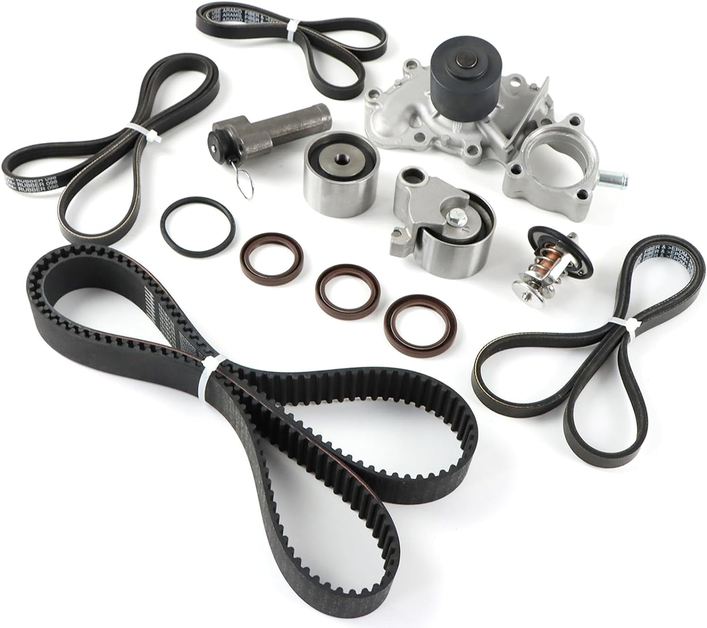 POLARPRA Engine Timing Belt Kit - with Water Pump Fits for 1995-2004 Tundr 4Runner Tacoma T100 3.4L V6 Engine Timing Belt Water Pump Kit OE 13505-62070 13503-62040 1350362040