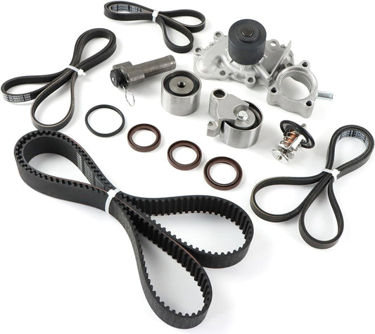 POLARPRA Engine Timing Belt Kit - with Water Pump Fits for 1995-2004 Tundr 4Runner Tacoma T100 3.4L V6 Engine Timing Belt Water Pump Kit OE 13505-62070 13503-62040 1350362040
