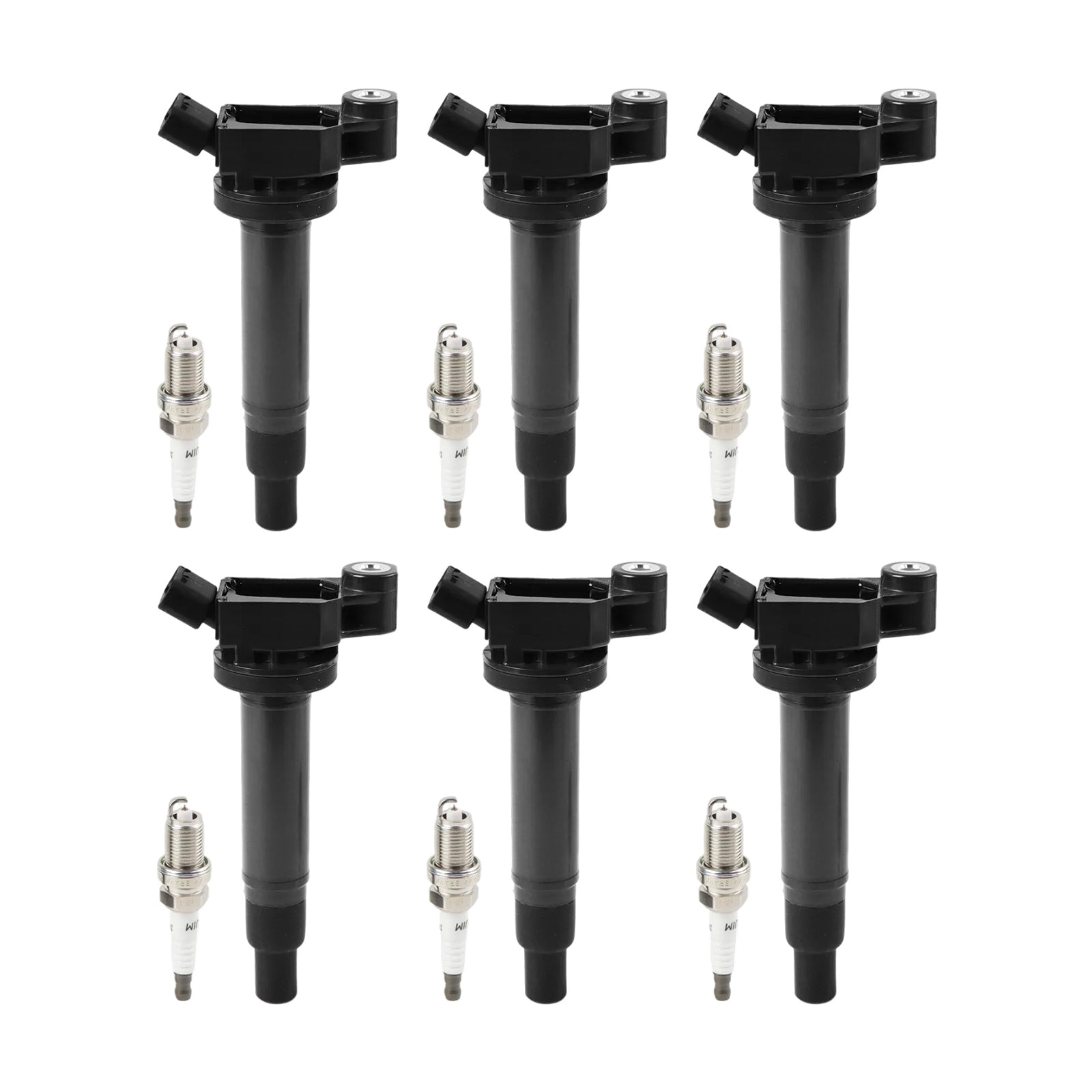 FIWARY 6pcs Ignition Coils + 6pcs Iridium Spark Plugs For Toyota Camry Avalon Sienna Lexus ES300 RX300 UF267
