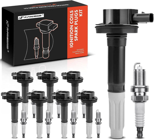 POLARPRA 8pcs ignition coils+ Iridium Spark Plugs for Ford F-150 2016-2017 UF824 6509