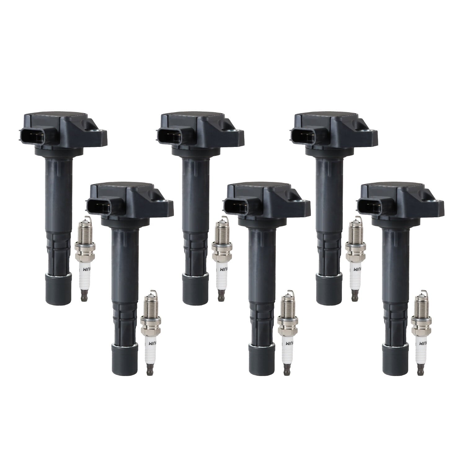 POLARPRA 6pcs Ignition Coils + 6pcs Iridium Spark Plugs For Honda Acura Saturn 3.2L 3.5L UF400