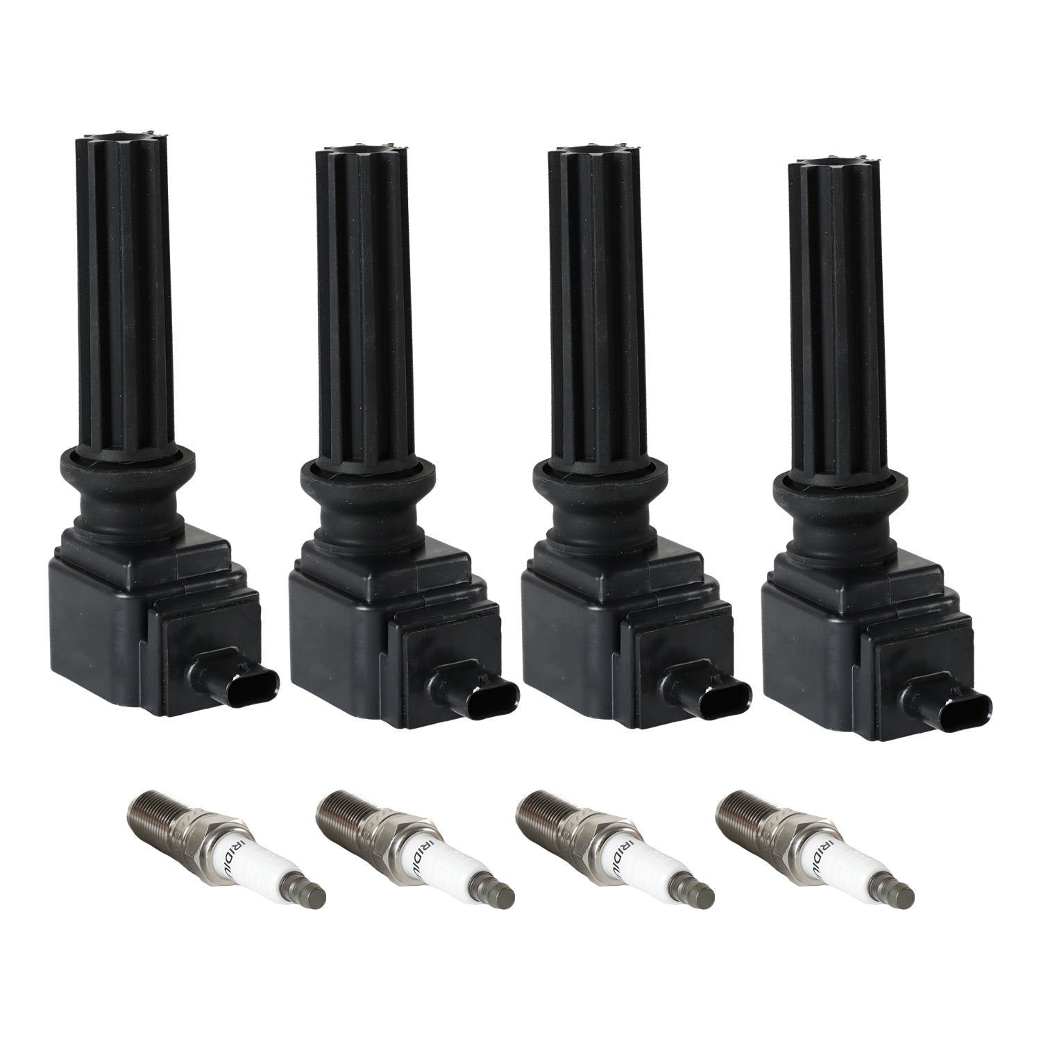 FIWARY 4pcs Ignition Coils + 4pcs Iridium Spark Plugs For Ford Fusion Focus Explorer Lincoln UF670