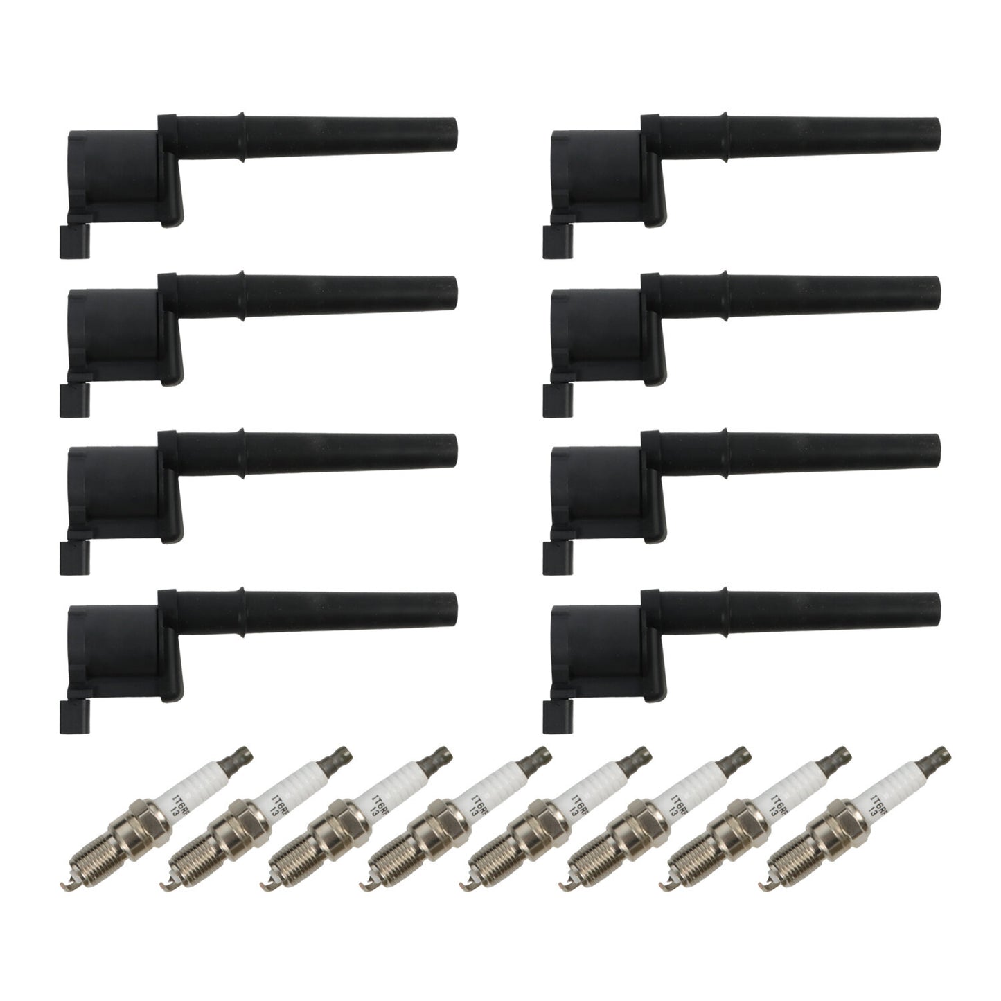 POLARPRA 8pcs ignition coils+ 8pcs Iridium Spark Plugs for 1999-2004 Ford Lincoln UF191+5118