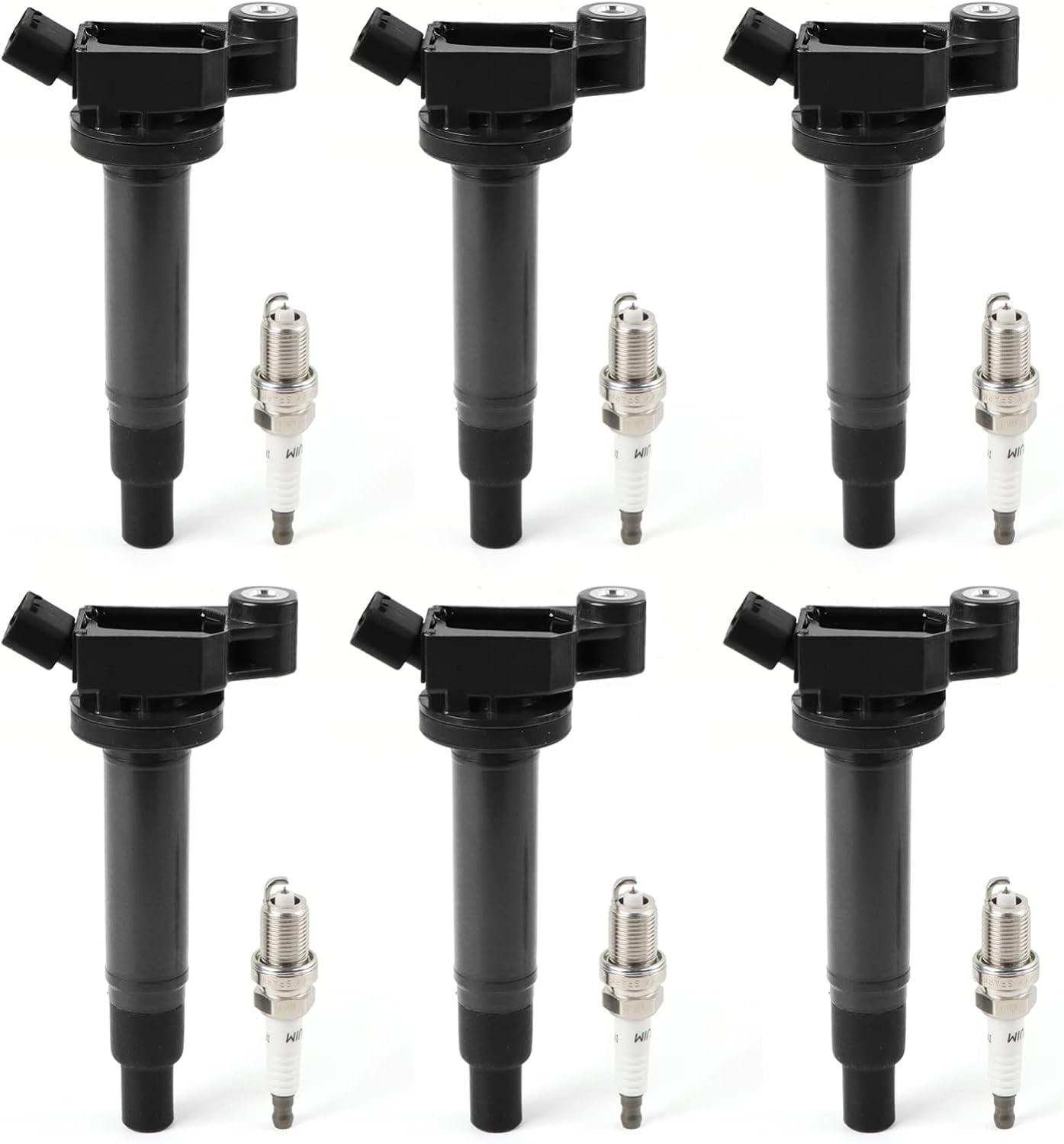 POLARPRA 6PCS UF267 Ignition Coil Pack & 99917022790 Iridium Spark Plug Compatible with Lexus ES300 RX300 for Toyot-a Camry Sienna Avalon Highlander 1999-2006 3.0L 3.0 V6