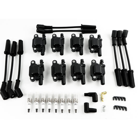 FIWARY 8pcs Ignition Coils +8pcs Iridium Spark Plugs+8pcs Spark Plug Wires For Chevy UF413