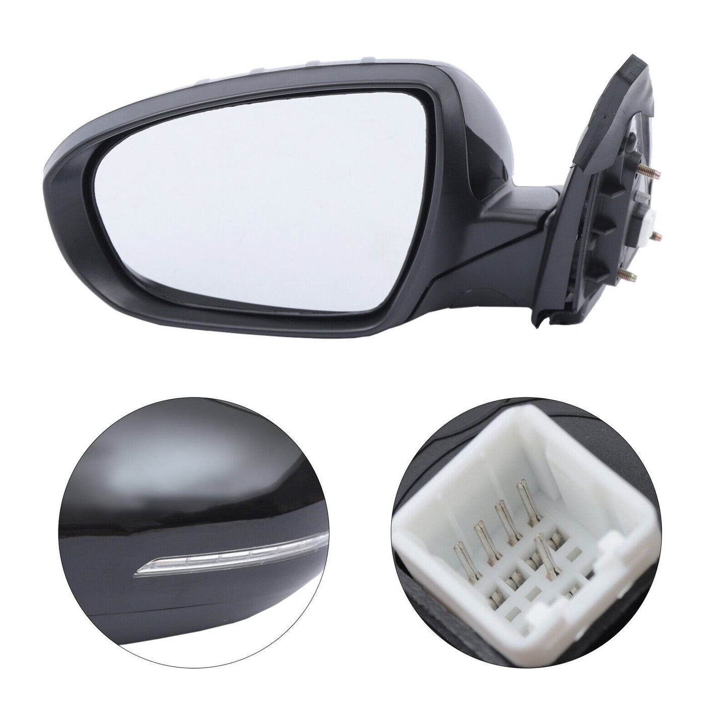 POLARPRA 1Pc Side Mirror For Kia Optima 2011-2013 Black Left/Driver 5 Pins KI1320152