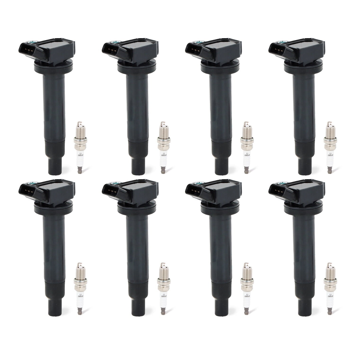 POLARPRA 8pcs Ignition Coils + 8pcs Iridium Spark Plugs For Toyota Tundra Sequoia 4.7L V8 UF230