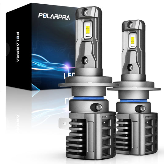 POLARPRA H7 Led Headlight Bulbs Led Bulb LED Kit- 2 PCS 18,000LM 12CSP Chips 600% Super Brighter 1:1 Play 6500K Cool White Led Bulb High/Low Beam and Fog Lights for Halogen Replacem KIT