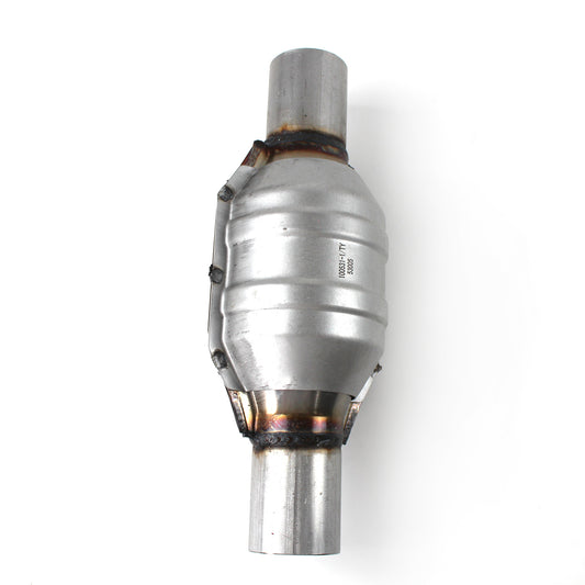 POLARPRA 1Pcs 2.25 Inlet/Outlet High Flow Universal Catalytic Converter w/O2 Port 53005 EPA Approved