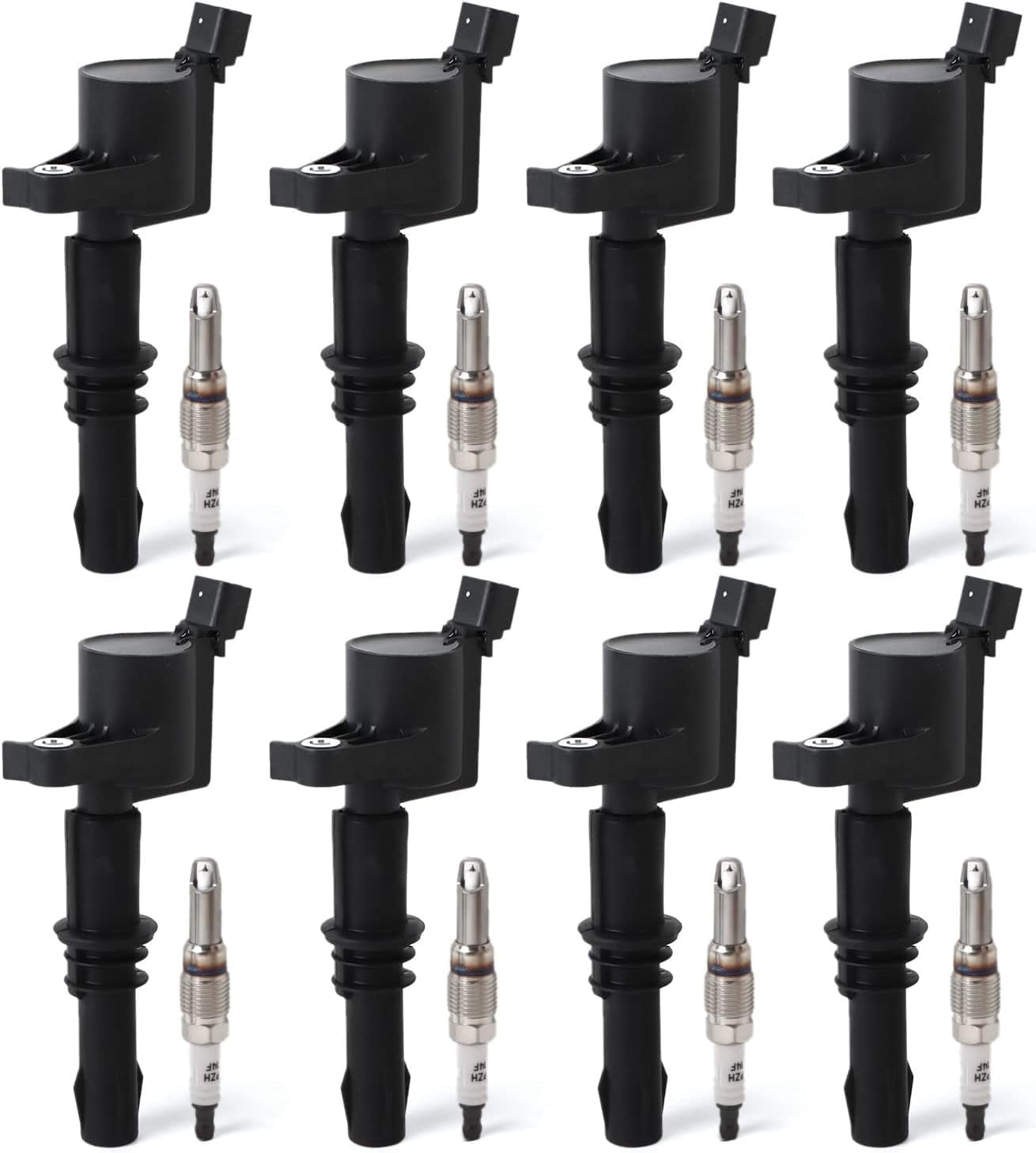 POLARPRA 8PCS FD508 Straight Ignition Coils Pack & SP546 Iridium Spark