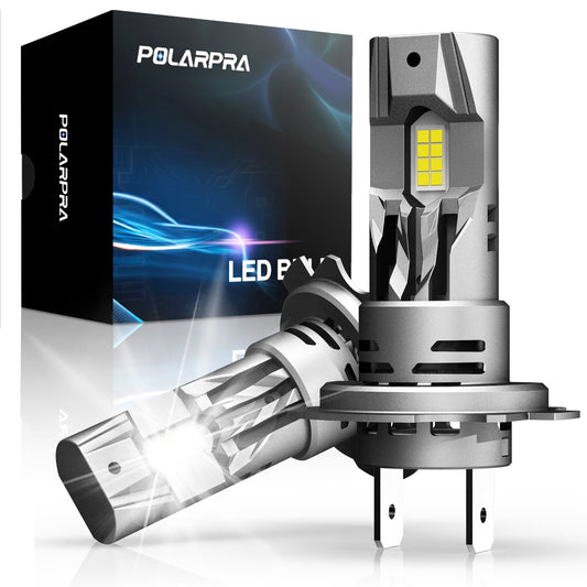 POLARPRA H7 LED Fog Light Bulbs - 20,000LM 16CSP Chips 600% Super Brighter 1:1 Mini Size Plug and Play 6500K Cool White H7 Led Fog Lights Bulbs for off-Road Use ATV/UTV - Pack of 2