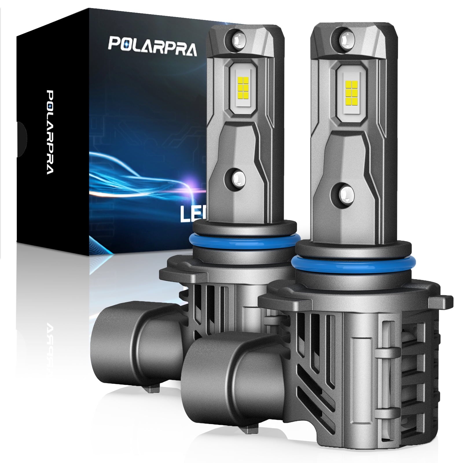 POLARPRA 9006 HB4 Led Headlight Light- 18,000LM 12CSP Chips Super Brighter 9006 Led Bulbs 6500K Cool White 1:1 Size Plug and Play Wireless HB4 LED Fog Bulbs - Pack of 2